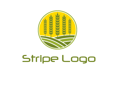 upright wheat stalks farm logo