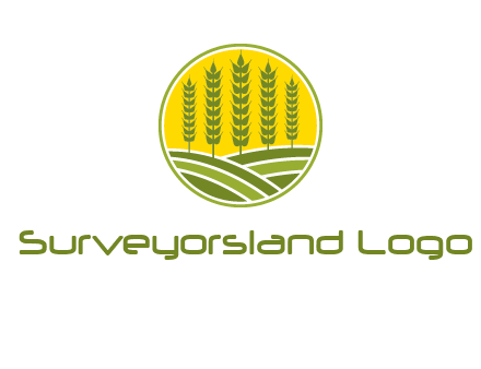 upright wheat stalks farm logo