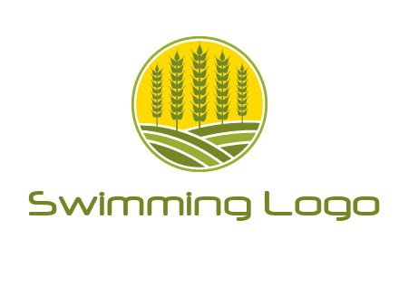 upright wheat stalks farm logo