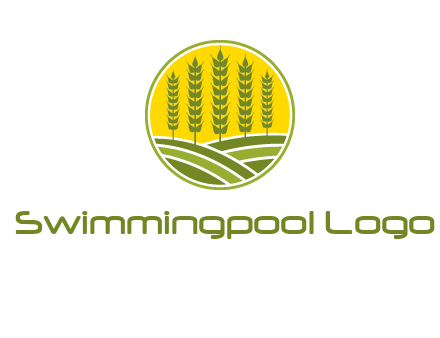 upright wheat stalks farm logo