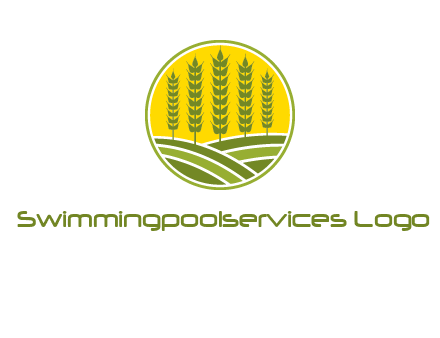 upright wheat stalks farm logo