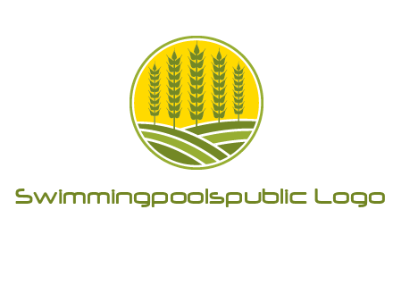 upright wheat stalks farm logo