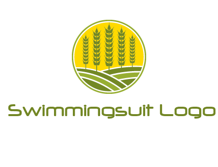 upright wheat stalks farm logo