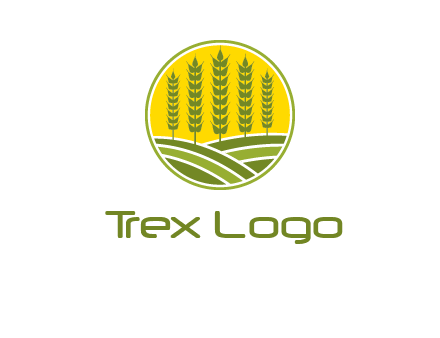 upright wheat stalks farm logo