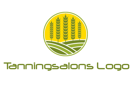 upright wheat stalks farm logo