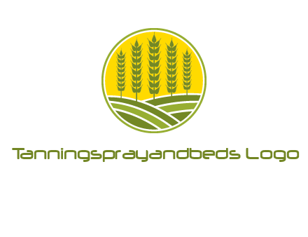 upright wheat stalks farm logo