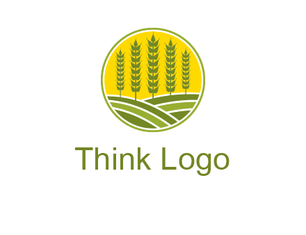 upright wheat stalks farm logo