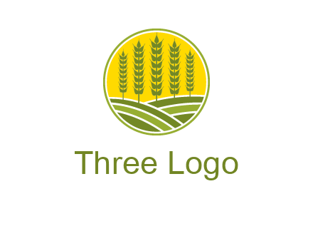 upright wheat stalks farm logo