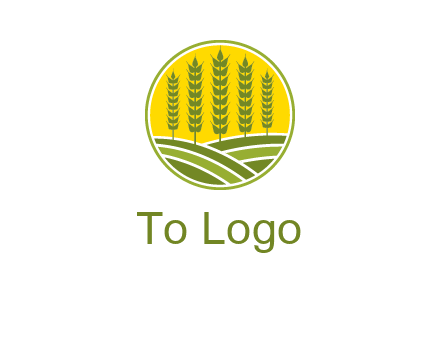 upright wheat stalks farm logo