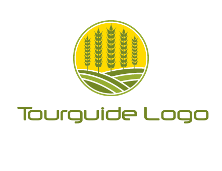 upright wheat stalks farm logo