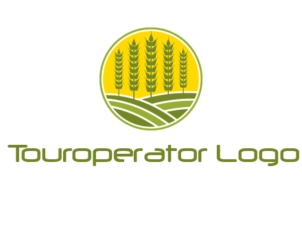 upright wheat stalks farm logo