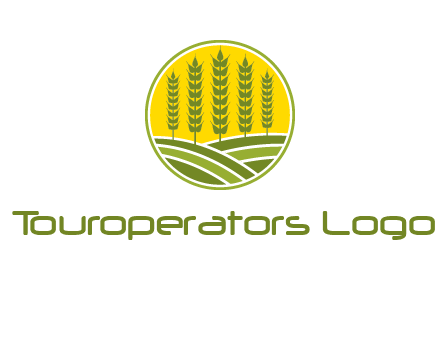 upright wheat stalks farm logo