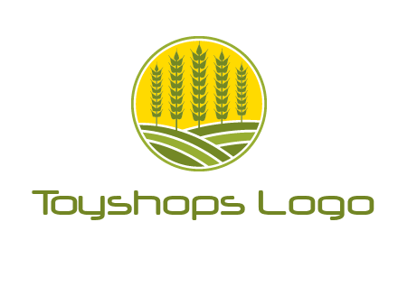 upright wheat stalks farm logo