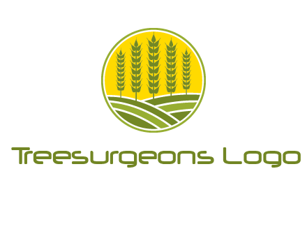 upright wheat stalks farm logo