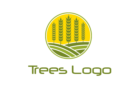 upright wheat stalks farm logo