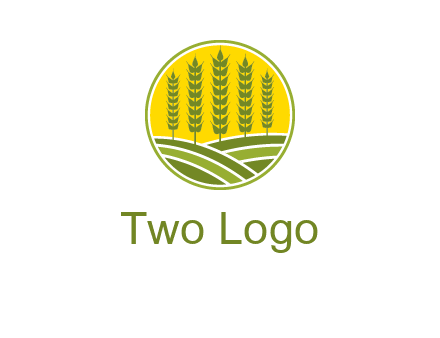 upright wheat stalks farm logo