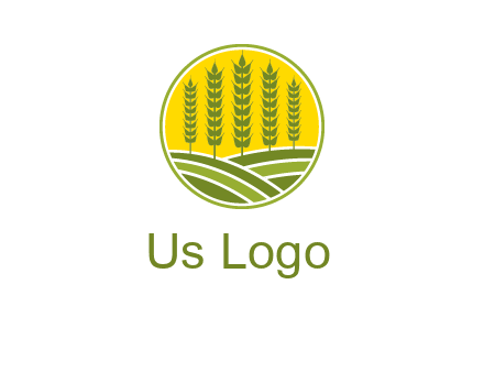 upright wheat stalks farm logo