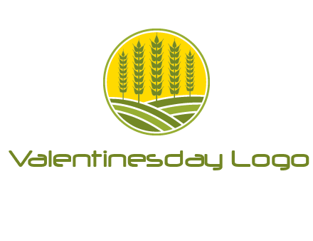 upright wheat stalks farm logo