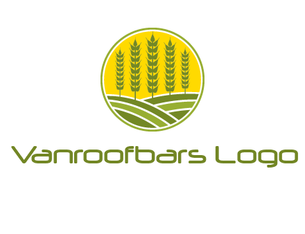 upright wheat stalks farm logo