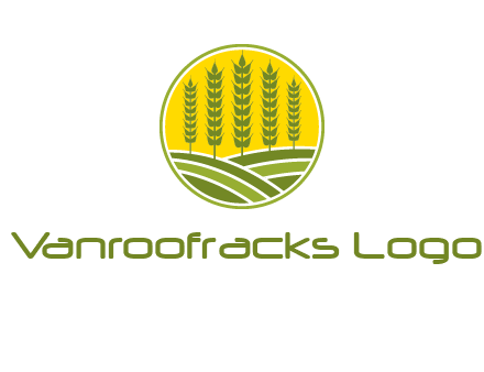 upright wheat stalks farm logo