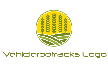 upright wheat stalks farm logo