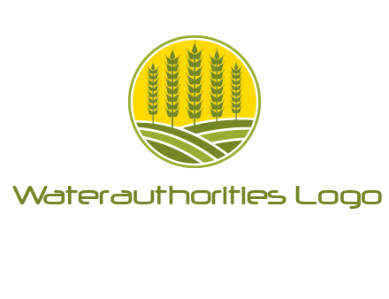 upright wheat stalks farm logo