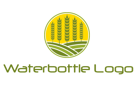 upright wheat stalks farm logo