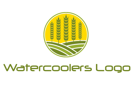 upright wheat stalks farm logo
