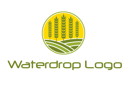 upright wheat stalks farm logo
