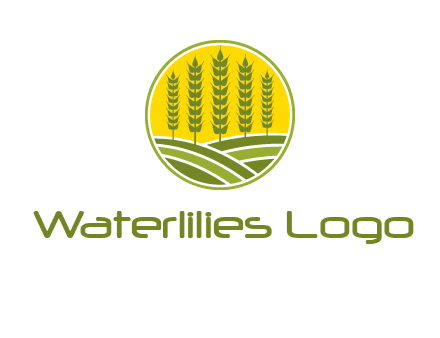 upright wheat stalks farm logo