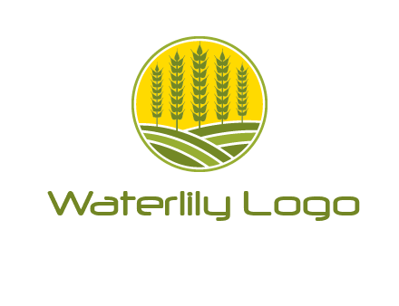 upright wheat stalks farm logo