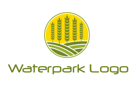 upright wheat stalks farm logo