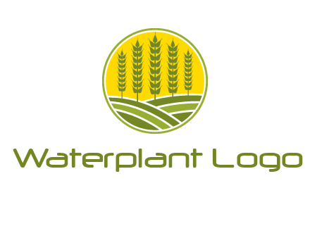 upright wheat stalks farm logo