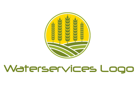 upright wheat stalks farm logo