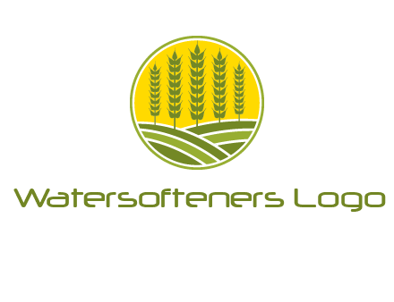 upright wheat stalks farm logo
