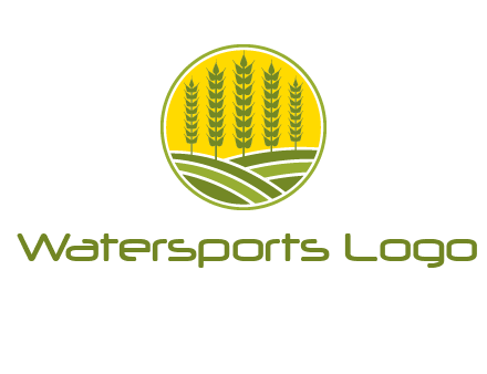 upright wheat stalks farm logo