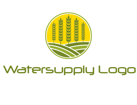 upright wheat stalks farm logo