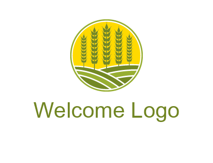upright wheat stalks farm logo