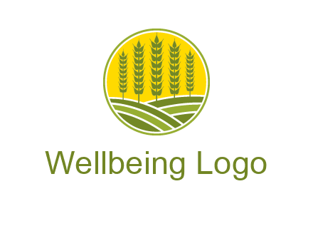 upright wheat stalks farm logo