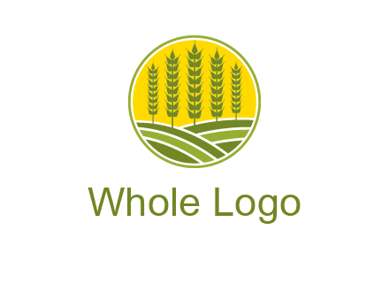 upright wheat stalks farm logo