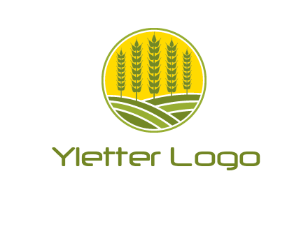 upright wheat stalks farm logo