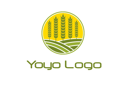 upright wheat stalks farm logo