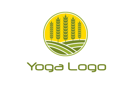 upright wheat stalks farm logo