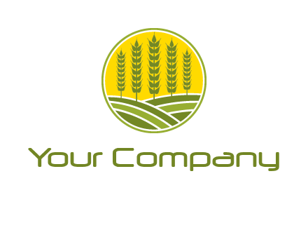 upright wheat stalks farm logo