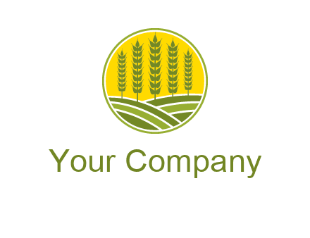 upright wheat stalks farm logo