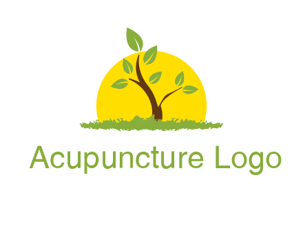 sun and plant farm logo