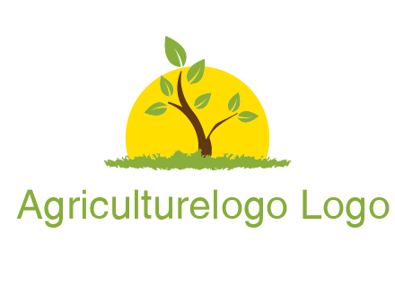 sun and plant farm logo