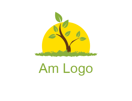 sun and plant farm logo