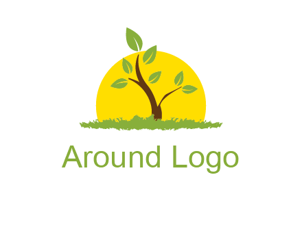 sun and plant farm logo