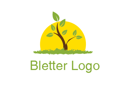 sun and plant farm logo